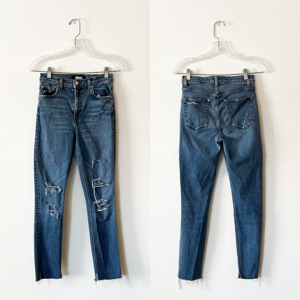 Reformation High & Skinny Distressed Jeans in Rhine